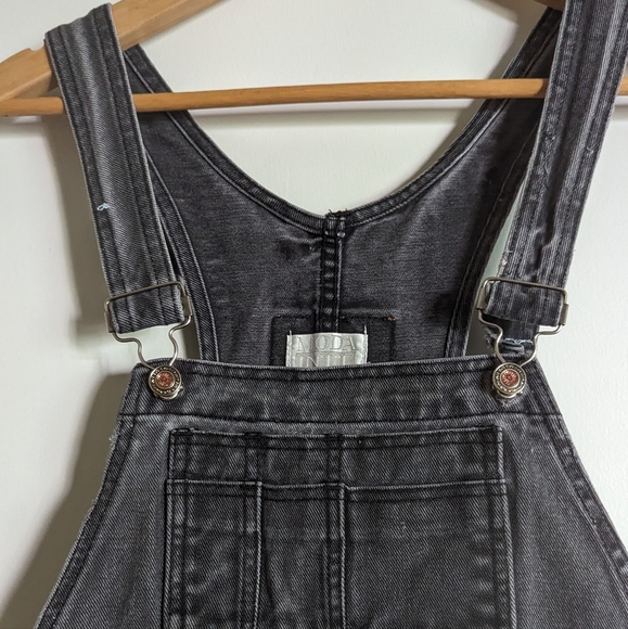 RARE Vintage 1990s Moda Intl Black Overalls Size M/L - Picture 4 of 12